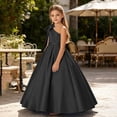 thumbnail image 4 of ITSAME Girls Formal Maxi Dress Bow One Shoulder Waist-Cinching Princess Pageant Wedding Party Ball Gown Black Size 12, 4 of 6