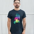 thumbnail image 3 of Tee Hunt Neon Cat in Sunglasses T-Shirt Tropic Kitten Summer Beach Kitty Men's Tee, Navy Blue, 3X-Large, 3 of 5