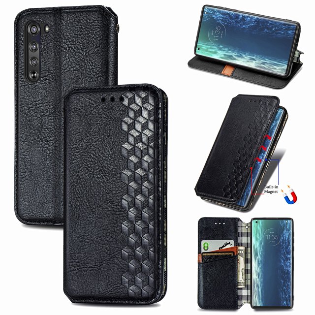 Case for Motorola Mote Edge Flip Cover Wallet Flip Cover Magnetic Protective - Black
