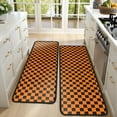 thumbnail image 4 of Kitchen Rugs Sets Of 2,Orange and Black Checkered Pattern Anti Fatigue Kitchen Mat Rugs Non Slip Washable,Decorative Kitchen Floor Mats for Kitchen,Sink,Laundry,17"x47"+17"x47", 4 of 5