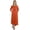 Orange, variant on Moomaya Solid Long Kurti For Women Cotton Tunic 3/4 Sleeve Ethnic Formal Kurta w/ Pockets