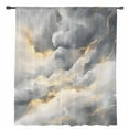 thumbnail image 2 of Grey Marble Semi Sheer Curtains Drapes for Living Room, Bedroom, French Doors Window 45 Inches Long, Modern Abstract Ink Painted Aesthetics Rod Pocket Chiffon Curtain Drapery Voile Draperies Panel, 2 of 6