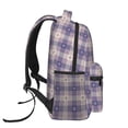 thumbnail image 4 of Haiem Purple Floral Gingham Check Plaid Printed School Backpack,Casual Travel Lightweight Backpack,Durable Comfortable Multifunctional Backpack,Laptop Backpack, 4 of 5