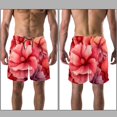 thumbnail image 3 of luoweisi Men's Beach Shorts Quick Dry Swim Trunks with Mesh Lining Art Flowers L, 3 of 5
