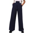 thumbnail image 3 of Stamzod Uniform Pants for Girls Fashion Striped High Waisted Wide Leg Dress Pants Casual formal Straight Leg Trousers with Pockets 7-8Years, 3 of 10