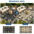 thumbnail image 5 of HIWEAVER Black/Brown 8'x 10' Outdoor Rug Garden Decor Floral Bordered Carpet Plastic Straw Waterproof Reversible Patio Area Rug for Balcony Deck Picnic Portable Camping Mat, 5 of 8