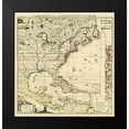 thumbnail image 2 of Popple 15x15 Black Modern Framed Museum Art Print Titled - Amerique Septentrionale - Popple 1733, 2 of 5