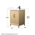 thumbnail image 4 of Janna 24" White Oak Single Vanity & White Cultured Marble Top & Black Trim, 4 of 5
