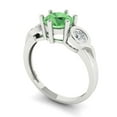 thumbnail image 2 of Three-Stone Engagement Ring for Women - 1.72ct Simulated Green Diamond in 14K White Gold Promise Ring, 2 of 6