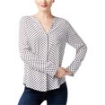 thumbnail image 1 of INC Camisa con botones de lunares para mujer, blanca, pequeña I-N-C Camisa con botones, 1 of 1