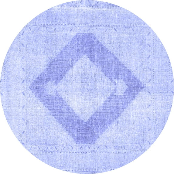 Ahgly Company Indoor Round Persian Blue Traditional Area Rugs, 3' Round