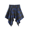 thumbnail image 2 of Seyurigaoka Women Juniors Pleated Plaid Skirt Knotted Mini Dress High Waist Basic Skater Skirt, 2 of 7