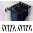 thumbnail image 3 of Fetcoi, Stainless Steel Trousers Rack 9 Arms, Extendable Pull Out Wardrobe Trouser Rack(Right Installation), 3 of 9