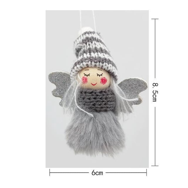 Decoraciones de Navidad Del Coche Colgante de Ángel de Navidad Ornamento de la Niña Del Sombrero de Punto,Colgante de la Decoración de Navidad 8.5x6x4cm para la Pared Del Árbol O el Coche,Regalos de N