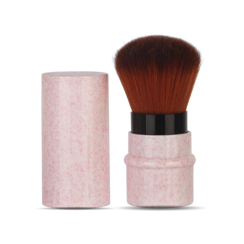 LHEI Pink Retractable Kabuki Brush Makeup Brush Foundation Travel
