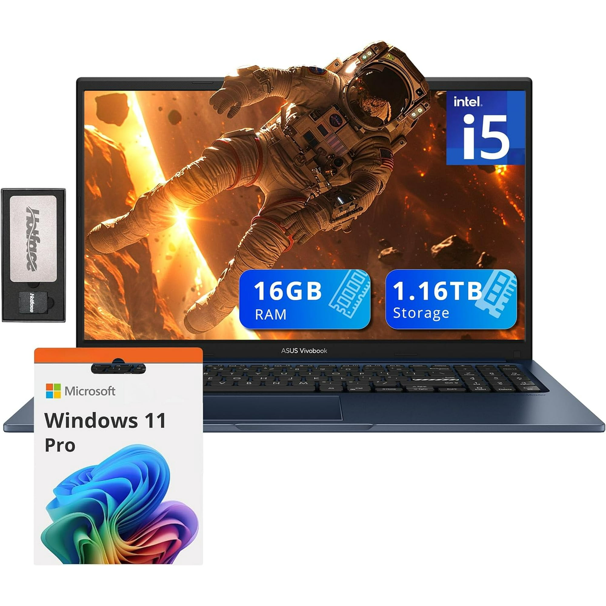 ASUS PC Portable Vivobook X1704V 17.3'' FullHD Intel Core 7 150U 24Go RAM 1To SSD Windows 11 Pro Clavier AZERTY Bleu