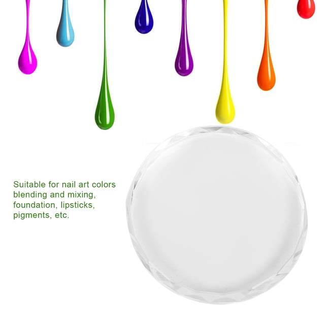 Plato de color para dibujar, paleta de vidrio transparente para decoración de uñas, paleta de vidrio para decoración de uñas, durabilidad probada en el tiempo