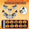 thumbnail image 4 of 15 Pieces Halloween Pumpkin Carving Kit + Hammer, Professional Stainless Steel Carving Punchers Tools Set, Pumpkin Cutting Sculpting Tool for Halloween Decoration Jack-O-Lanterns, 4 of 10