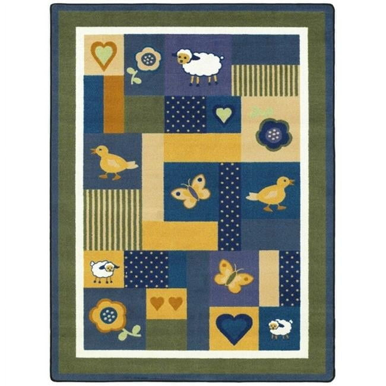 Joy Carpets 1532D-01 Baby Love Bold 7 ft.8 in. x 10 ft.9 in. WearOn Nylon Machine Tufted- Cut Pile Just for Kids Rug