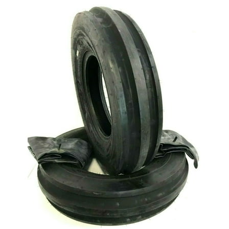 Justubes 4.00x15 Tractor Tires With Tubes – 3-Rib Front F2 Heavy Duty 4-Ply Tubeless Set for Lawn & Farm