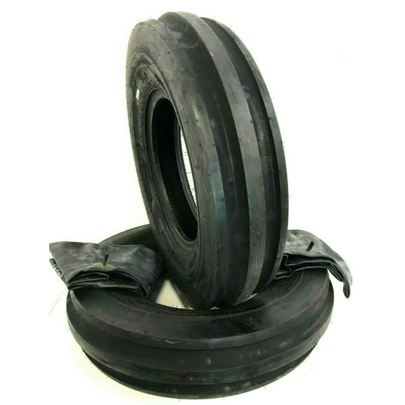 Justubes 4.00x15 Tractor Tires With Tubes – 3-Rib Front F2 Heavy Duty 4-Ply Tubeless Set for Lawn & Farm