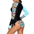 thumbnail image 3 of Women's Long Sleeve Sun Protection Rashguard Swimwear Athletic Tankini, 3 of 5