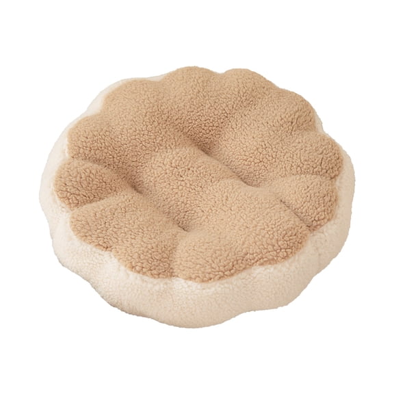 PureCasa Round Thick Seating Cushion for Home Office, Household Cotton Portable Non-Slip Breathable Floor Cushions Chair Pads for Indoor Outdoor, Modern Style Home Decor, 16"x16", 1PC, Khaki