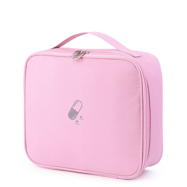 Botiquín médico de telas, caja de primeros auxilios de emergencia para el hogar, bolsa de almacenamiento de capacidad portátil, bolsa para Almacenamiento y organización del hogar Rosa Talla grande Billuyoard HA073774-04