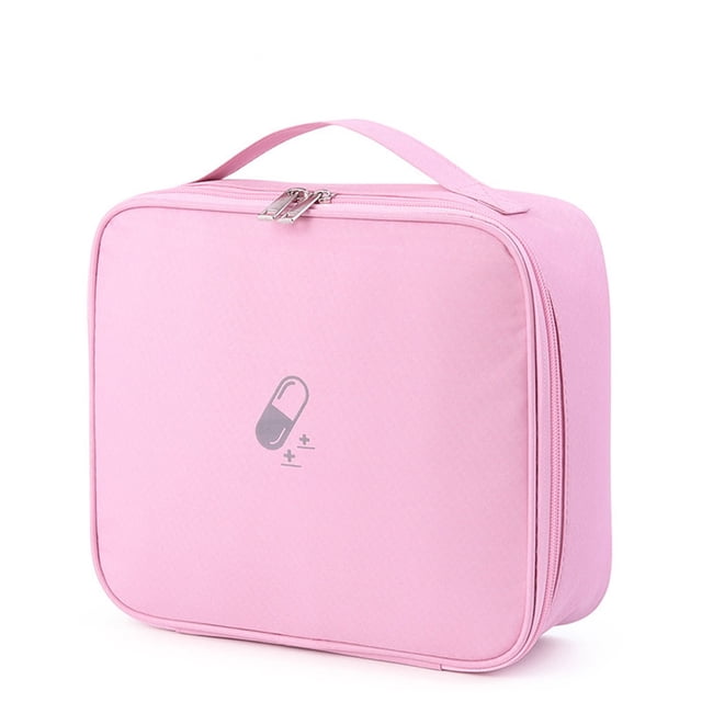 Botiquín médico de telas, caja de primeros auxilios de emergencia para el hogar, bolsa de almacenamiento de capacidad portátil, bolsa para Almacenamiento y organización del hogar Rosa Talla grande Cateissary HA073774-04