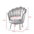 thumbnail image 4 of Nicole Miller Eian Velvet Accent Chair with Gold Legs, Grey, 4 of 8
