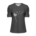 thumbnail image 4 of Puntoco Liquidación de blusas cortas para mujer, blusa holgada informal de manga corta a la moda para mujer, 4 of 4