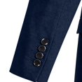 thumbnail image 4 of LMOIPLI Men's Double Breasted Tuxedo Suit Satin Peak Lapel Two Piece Blazer And Trouser Set Formal Outerwear For Wedding Guest Galas Evening Banquets & Prom Events Navy XL, 4 of 7