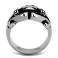 thumbnail image 3 of Mens Ring Silver Black Cross Stainless Steel Ring, 3 of 7