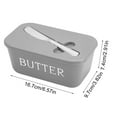 thumbnail image 4 of BUTOMKY Butter Dish with Lid - Plastic Butter Storage Container, Large Countertop Butter Keeper for Refrigerator & Kitchen (Includes Butter Knife) White Grey, 4 of 8