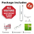 thumbnail image 3 of All Visitors Must Report to Main Office (2 Pack) 10 inch X 10 inch Octagon Aluminum Metal Signs with Aluminum Mounting Stakes Weather Resistant UV Protected for Workplace Private, 3 of 8