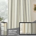 thumbnail image 6 of DriftAway Farmhouse Linen Blend Blackout Curtains 84 Inches Long for Bedroom Vertical Striped Printed Linen Curtains Thermal Insulated Lined Treatments for Living Room 2 Panels W52 x L84 Black, 6 of 8