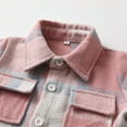 thumbnail image 4 of Karoyedx Toddler Boys Shirts Boys Flannel Shirts Toddler Girl Button Down Long Sleeve Plaid Shirt Kids Fall Shackets Jacket Casual Blouse Tops with Pocket Pink Size,5-6 Years, 4 of 9