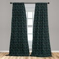 thumbnail image 4 of Ambesonne Botanical Curtains, Wild Garden of Flowers, Pair of 28"x95", Dark Reseda Green, 4 of 4