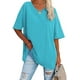 thumbnail image 3 of Camiseta holgada para mujer, camisas casuales de manga corta de verano, blusas de novio de color sólido, blusas suaves para mujer, 3 of 5