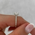 thumbnail image 4 of solitaire jewels 1.35CT Dainty Oval Moissanite Hidden Halo Engagement Ring For Women, 14K White Gold, 4 of 7
