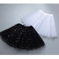 thumbnail image 4 of NIEWTR Toddlers Girls Soft Glitter Tulle Tutu Skirt with Sequins Hearts and Moons for Play(White,30), 4 of 4