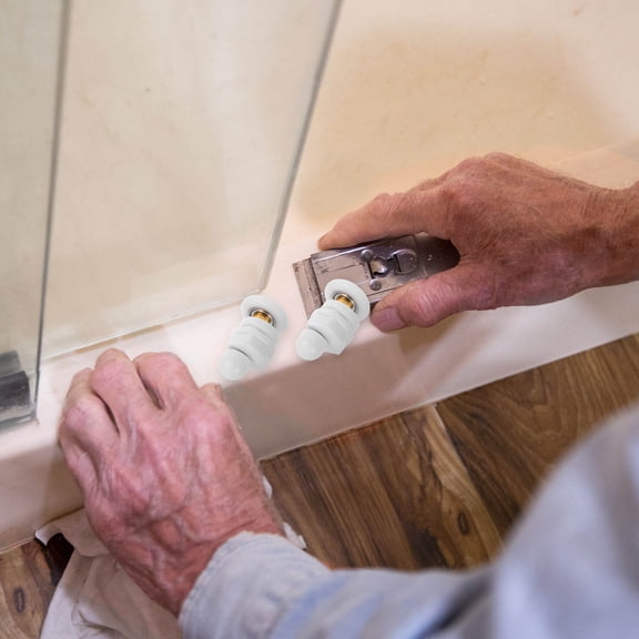 FRCOLOR 2pcs Bathroom Hanging Pulley With Eccentric Wheel Vintage Style Shower Door Roller For Shower Rooms