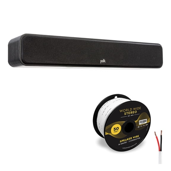 Polk Audio Signature Elite ES35 Center Channel Speaker Cable Bundle (Black)