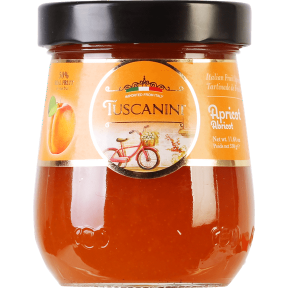 Tuscanini Apricot Fruit Spread Preserves 11.64 oz (pack of 3)