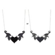 CHAOMA Devil Wing Heart Necklace Retro Hip Hop Style Pendant for Birthdays Anniversary Christmas Gothic Cosplay Punk Costume