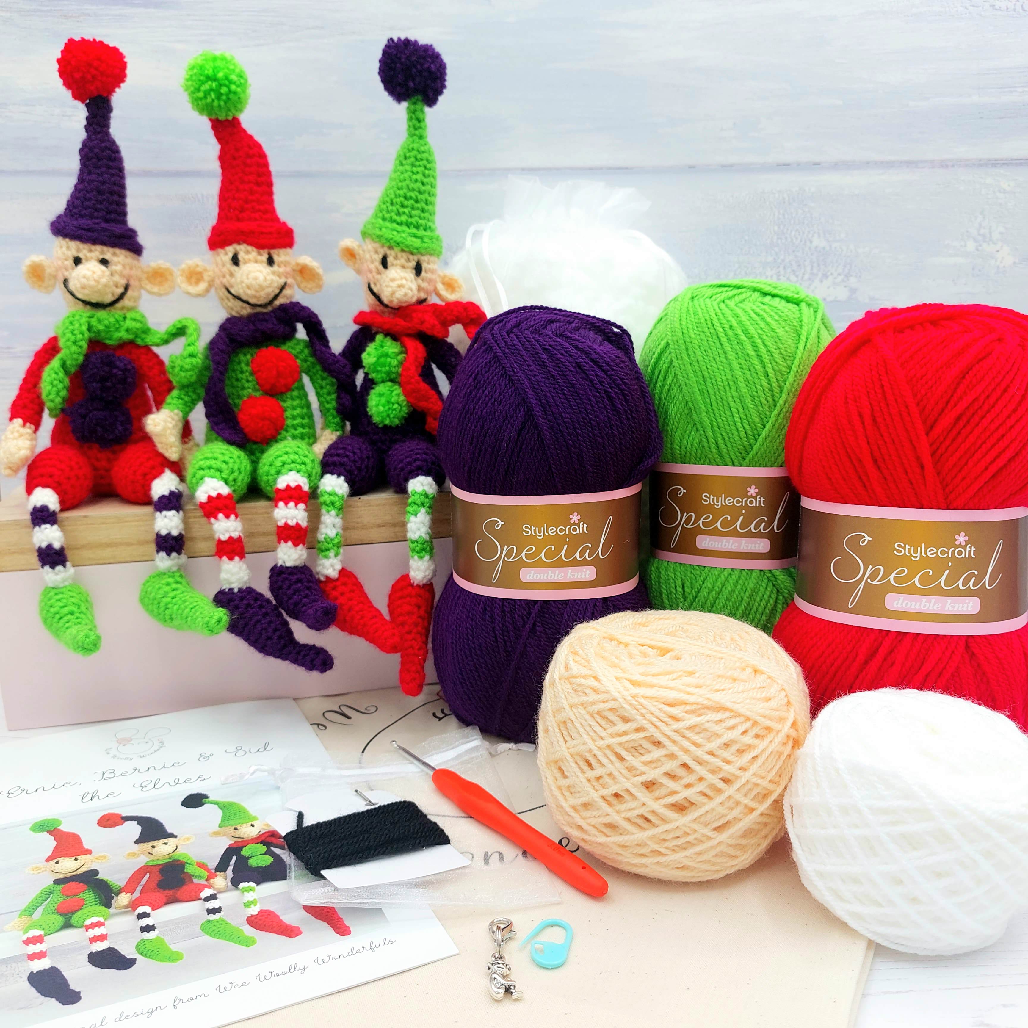Elves Crochet Kit - Christmas Elf Cute Crochet Toy Amigurumi Craft Kit