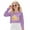 Capybara Bow Violet, variant on Stylish Girls Crop Top Long Sleeve Crewneck Cropped Sweatshirt Comfy Sweater for Fall Winter Fashion Age 9-10 Kids Youth Teens, Cat Peach Blossom