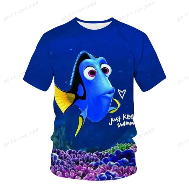 Camiseta de Disney para niños buscando a Nemo Dory, camiseta de dibujos animados para bebé, ropa de niña de dibujos animados, top130 de verano para niños Gao Jinjia LED