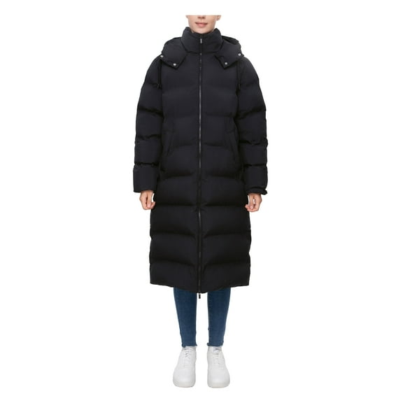 Rokka&Rolla Women's Below The Knee Puffer Coat Seamless Parka Jacket