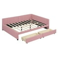 thumbnail image 3 of Aukfa Full Size Daybed with Two Storage Drawers, Upholstered Sofa Bed Frame, Pink, 3 of 8